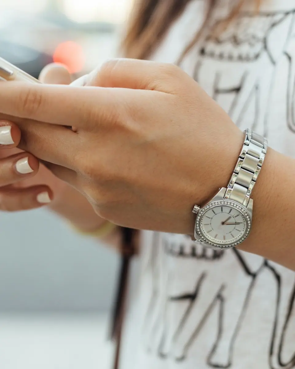 Hands holding a smartphone